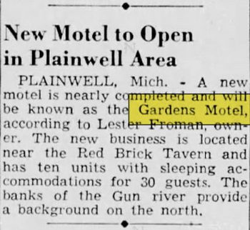 The Gardens Motel (Garden Motel) - Jul 06 1952 Article